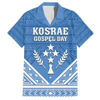 Personalised Kosrae State Gospel Day Family Matching Tank Maxi Dress and Hawaiian Shirt Simple Style LT05 Dad's Shirt - Short Sleeve Blue - Polynesian Pride