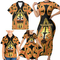 Personalised New Zealand Te Tairawhiti Family Matching Short Sleeve Bodycon Dress and Hawaiian Shirt Maori Koru Pattern LT05 - Polynesian Pride