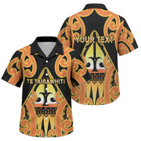 Personalised New Zealand Te Tairawhiti Family Matching Short Sleeve Bodycon Dress and Hawaiian Shirt Maori Koru Pattern LT05 Son's Shirt Orange - Polynesian Pride