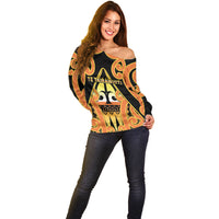 Personalised New Zealand Te Tairawhiti Off Shoulder Sweater Maori Koru Pattern LT05 - Polynesian Pride