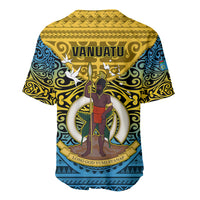 Vanuatu Sanma Province Baseball Jersey Coat Of Arms And Namele Fern Polynesian Pattern LT05 - Polynesian Pride