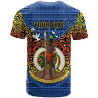 Personalized Vanuatu Tafea Province T Shirt Coat Of Arms And Namele Fern Polynesian Pattern LT05 - Polynesian Pride