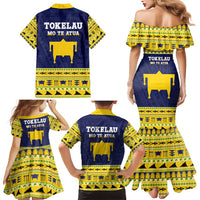 Tokelau Christmas Family Matching Mermaid Dress and Hawaiian Shirt Tokelauan Turtle Santa Sleigh LT05 - Polynesian Pride