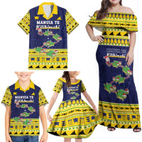 Tokelau Christmas Family Matching Off Shoulder Maxi Dress and Hawaiian Shirt Tokelauan Turtle Santa Sleigh LT05 - Polynesian Pride