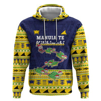 Tokelau Christmas Zip Hoodie Tokelauan Turtle Santa Sleigh