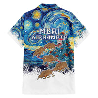 New Zealand Christmas Family Matching Off Shoulder Maxi Dress and Hawaiian Shirt Kiwis Santa Sleigh Starry Night Style LT05 - Polynesian Pride