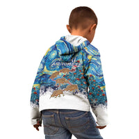 New Zealand Christmas Kid Hoodie Kiwis Santa Sleigh Starry Night Style