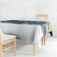 New Zealand Christmas Tablecloth Kiwis Santa Sleigh Starry Night Style