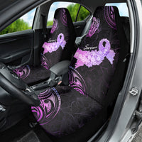 Pancreatic Cancer Awareness Car Seat Cover Keep Calm And Fight On Polynesian Pattern LT05 - Polynesian Pride