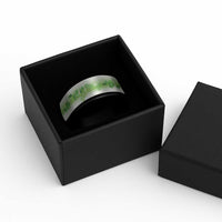 Hawaiian Quilt Spinner Ring Vintage Pattern Green - Polynesian Pride