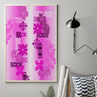 Hawaiian Quilt Canvas Wall Art Vintage Pattern Pink LT05 - Polynesian Pride