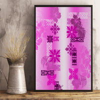 Hawaiian Quilt Canvas Wall Art Vintage Pattern Pink LT05 - Polynesian Pride