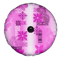 Hawaiian Quilt Spare Tire Cover Vintage Pattern Pink LT05 - Polynesian Pride
