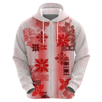 Hawaiian Quilt Hoodie Vintage Pattern Red LT05 - Polynesian Pride