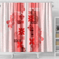 Hawaiian Quilt Shower Curtain Vintage Pattern Red LT05 - Polynesian Pride