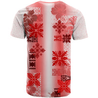 Hawaiian Quilt T Shirt Vintage Pattern Red LT05 - Polynesian Pride