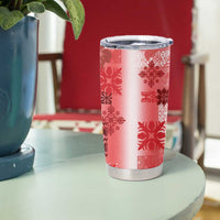 Hawaiian Quilt Tumbler Cup Vintage Pattern Red