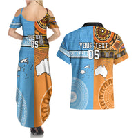 Custom Fiji Tapa And Australia Aboriginal Together Couples Matching Summer Maxi Dress and Hawaiian Shirt LT05 - Polynesian Pride