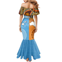 Custom Fiji Tapa And Australia Aboriginal Together Family Matching Mermaid Dress and Hawaiian Shirt LT05 - Polynesian Pride