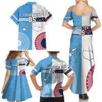 Custom Fiji And USA Palm Tree With Eagle Family Matching Summer Maxi Dress and Hawaiian Shirt LT05 - Polynesian Pride