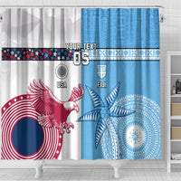 Custom Fiji And USA Palm Tree With Eagle Shower Curtain LT05 - Polynesian Pride