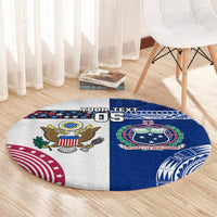 Custom Samoa And USA Together Round Carpet LT05 - Polynesian Pride