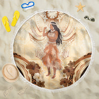 Tonga Women's Day Beach Blanket With Polynesian Pattern LT05 One Size 150cm Beige - Polynesian Pride