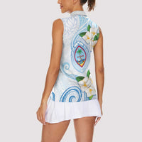 Guam Chamorro Women Sleeveless Polo Shirt Guasali Flowers Curves Style