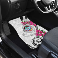 Guam Chamorro Car Mats Curves Polynesian Tattoo Mix Bougainvillea