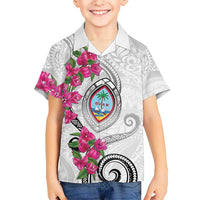 Guam Chamorro Hawaiian Shirt Curves Polynesian Tattoo Mix Bougainvillea