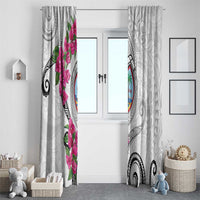 Guam Chamorro Window Curtain Curves Polynesian Tattoo Mix Bougainvillea