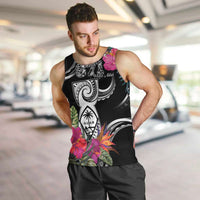 Hafa Adai Guam Men Tank Top Polynesian Tattoo Tropical Flowers