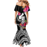 Hafa Adai Guam Mermaid Dress Polynesian Tattoo Tropical Flowers
