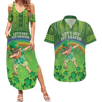 Personalised Hawaii Saint Patrick's Day Couples Matching Summer Maxi Dress and Hawaiian Shirt Let's Get Fit Shaced
