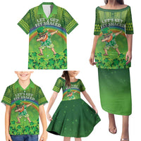 Personalised Hawaii Saint Patrick's Day Family Matching Puletasi and Hawaiian Shirt Let's Get Fit Shaced LT05 - Polynesian Pride