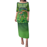 Personalised Hawaii Saint Patrick's Day Family Matching Puletasi and Hawaiian Shirt Let's Get Fit Shaced LT05 Mom's Dress Green - Polynesian Pride