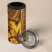 Personalised Hawaii Mililani High School 4 in 1 Can Cooler Tumbler Tribal Tattoo With Hibiscus Flowers