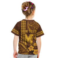 Personalised Hawaii Mililani High School Kid T Shirt Tribal Tattoo With Hibiscus Flowers