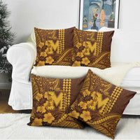 Hawaii Mililani High School Pillow Cover Tribal Tattoo With Hibiscus Flowers
