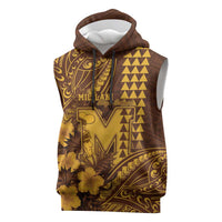 Personalised Hawaii Mililani High School Sleeveless Hoodie Tribal Tattoo With Hibiscus Flowers