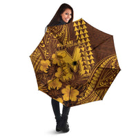 Hawaii Mililani High School Umbrella Tribal Tattoo With Hibiscus Flowers