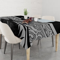 Custom New Zealand Cricket Tablecloth Go Champions World Cup 2024 With Maori Pattern