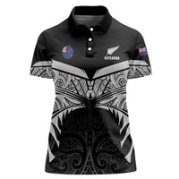 Custom New Zealand Cricket Women Polo Shirt Go Champions World Cup 2024 With Maori Pattern LT05 Female Black - Polynesian Pride