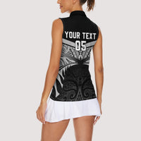 Custom New Zealand Cricket Women Sleeveless Polo Shirt Go Champions World Cup 2024 With Maori Pattern LT05 - Polynesian Pride