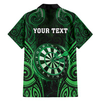 Personalised New Zealand Darts Family Matching Puletasi and Hawaiian Shirt Green Dart Board Maori Pattern