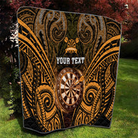 Personalised New Zealand Darts Quilt Gold Dart Board Maori Pattern