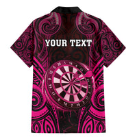 Personalised New Zealand Darts Family Matching Mermaid Dress and Hawaiian Shirt Pink Dart Board Maori Pattern