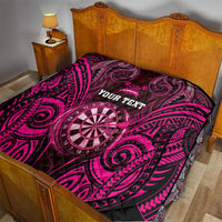 Personalised New Zealand Darts Quilt Pink Dart Board Maori Pattern