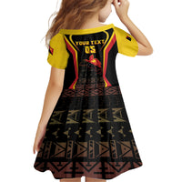 Custom Papua New Guinea Cricket Kid Short Sleeve Dress 2024 World Cup