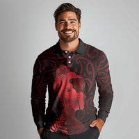 Aotearoa Mana Wahine Long Sleeve Polo Shirt The Spiritual Power Of Women